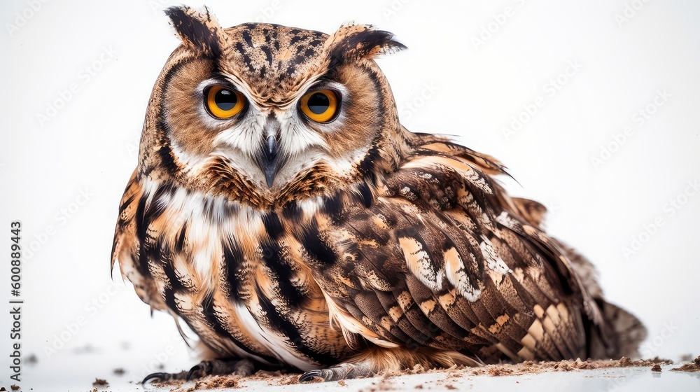 Owl on a white background, Generative AI, Generative, AI Owl on a white background, Generative AI, Generative, AI