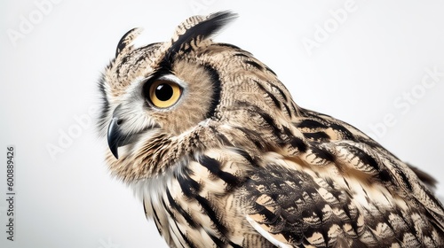 Owl on a white background, Generative AI, Generative, AI