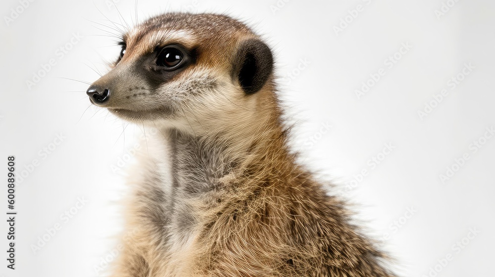 meerkat on a white background, Generative AI, Generative, AI meerkat on a white background, Generative AI, Generative, AI