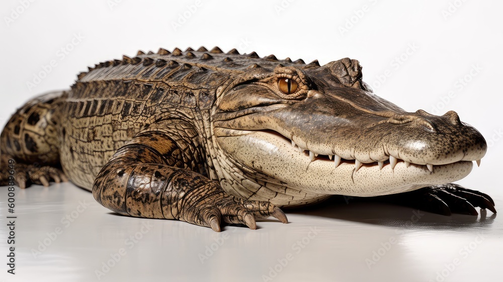Obraz premium Alligator on a white background, Generative AI, Generative, AI