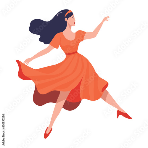 Elegant dancer jumping with grace and joy