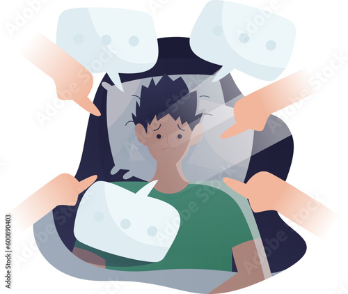 Negative Thoughts and Social Pressure Illustration