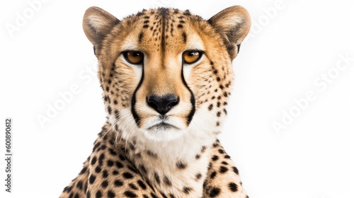 cheetah on a white background, Generative AI, Generative, AI