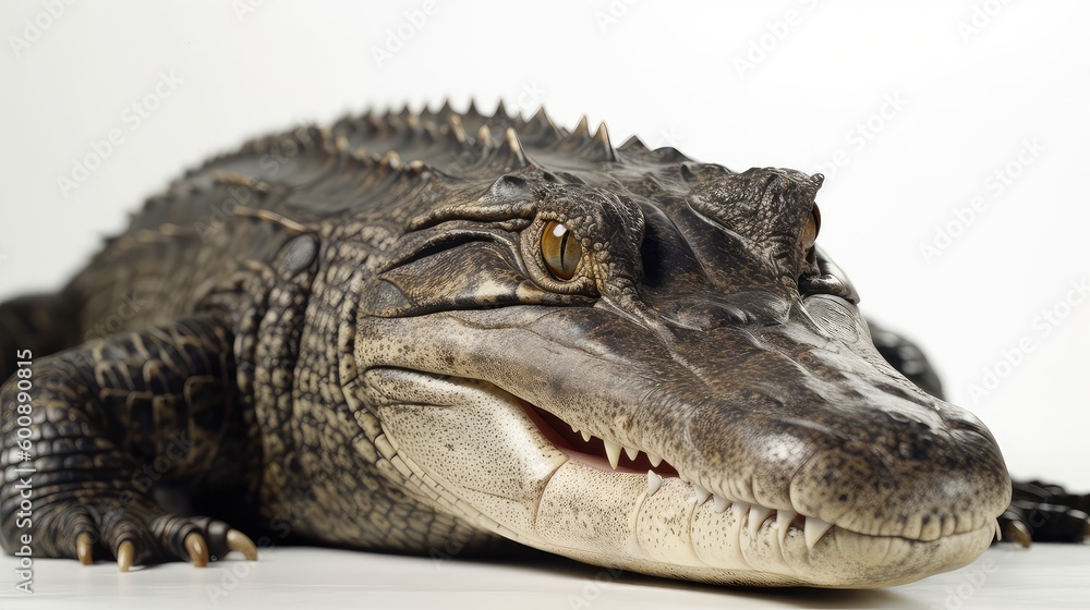 Fototapeta premium Alligator on a white background, Generative AI, Generative, AI