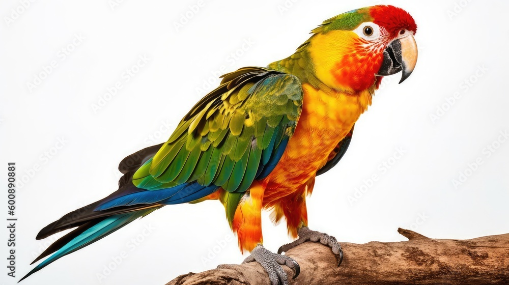 Parrot on a white background, Generative AI, Generative, AIGenerative AI, Generative, AI