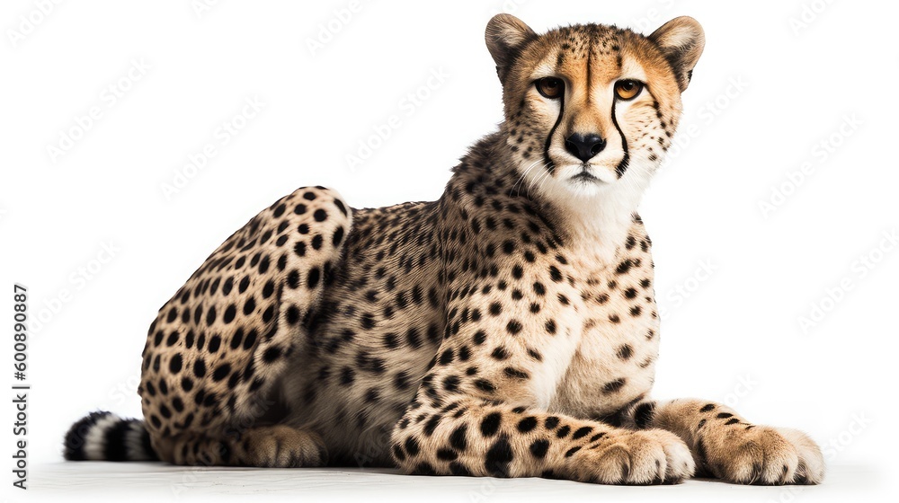 cheetah on a white background, Generative AI, Generative, AI cheetah on a white background, Generative AI, Generative, AI