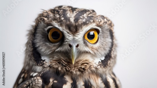 Owl on a white background, Generative AI, Generative, AI