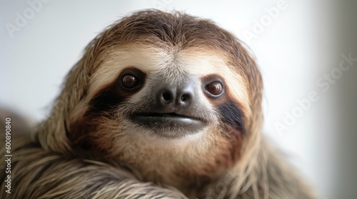 Sloth on a white background, Generative AI, Generative, AI © Dave