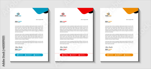  Professional corporate company business letterhead template design for your business. It has 3 color variation and It is very unique and creative for you.
