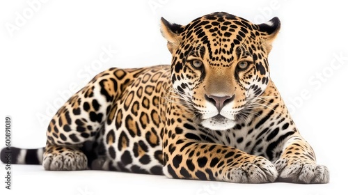 Jaguar on a white background, Generative AI, Generative, AI