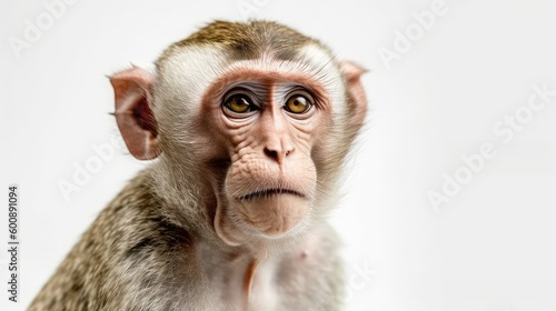 macaque on a white background, Generative AI, Generative, AI
