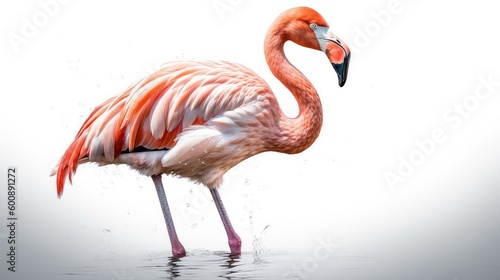 Flamingo on a white background  Generative AI  Generative  AI