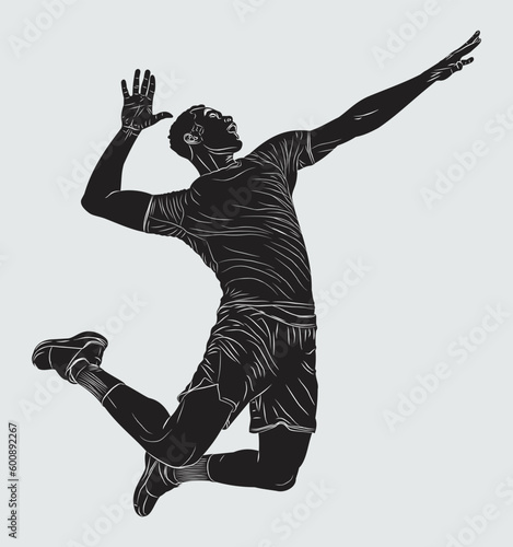Volleyball player preparing to hit