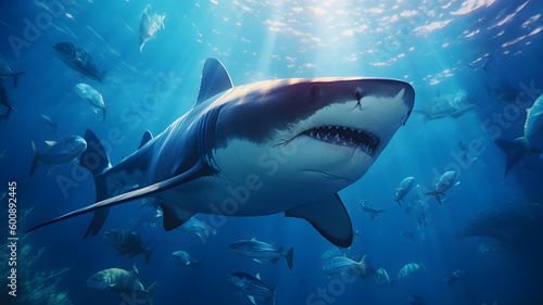 Great white shark in the ocean © Alexandr