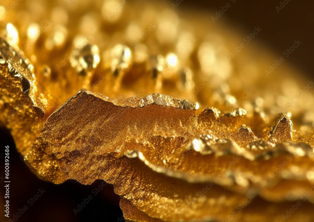 Macro Photography of Precious Gold Texture. Generative AI. Macro Photography of Precious Gold Texture. Generative AI.