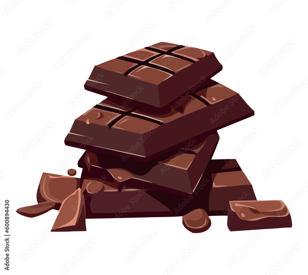 Sweet chocolate candy stack isolated on white background