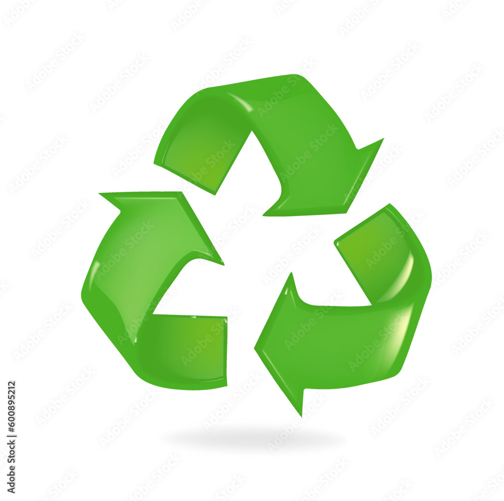 Vector illustration of 3d recycling symbol isolated on white Vector illustration of 3d recycling symbol isolated on white