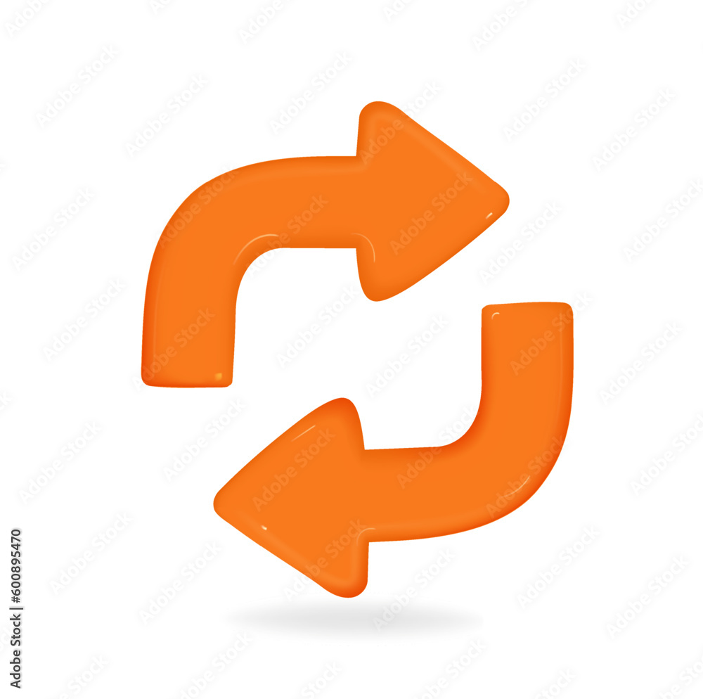 round orange arrow in different directions. Trade arrow. Exchange price chart. Realistic 3d design. round orange arrow in different directions. Trade arrow. Exchange price chart. Realistic 3d design.