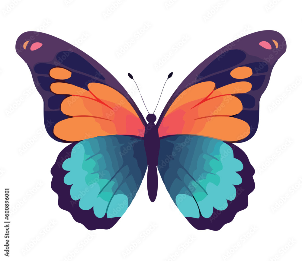 Butterfly in vibrant colors, flying free Butterfly in vibrant colors, flying free