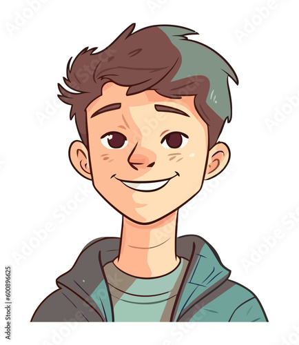 Smiling schoolboy cheerful and cute