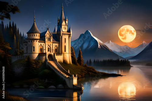 Moonlit Fairy Tale Castle