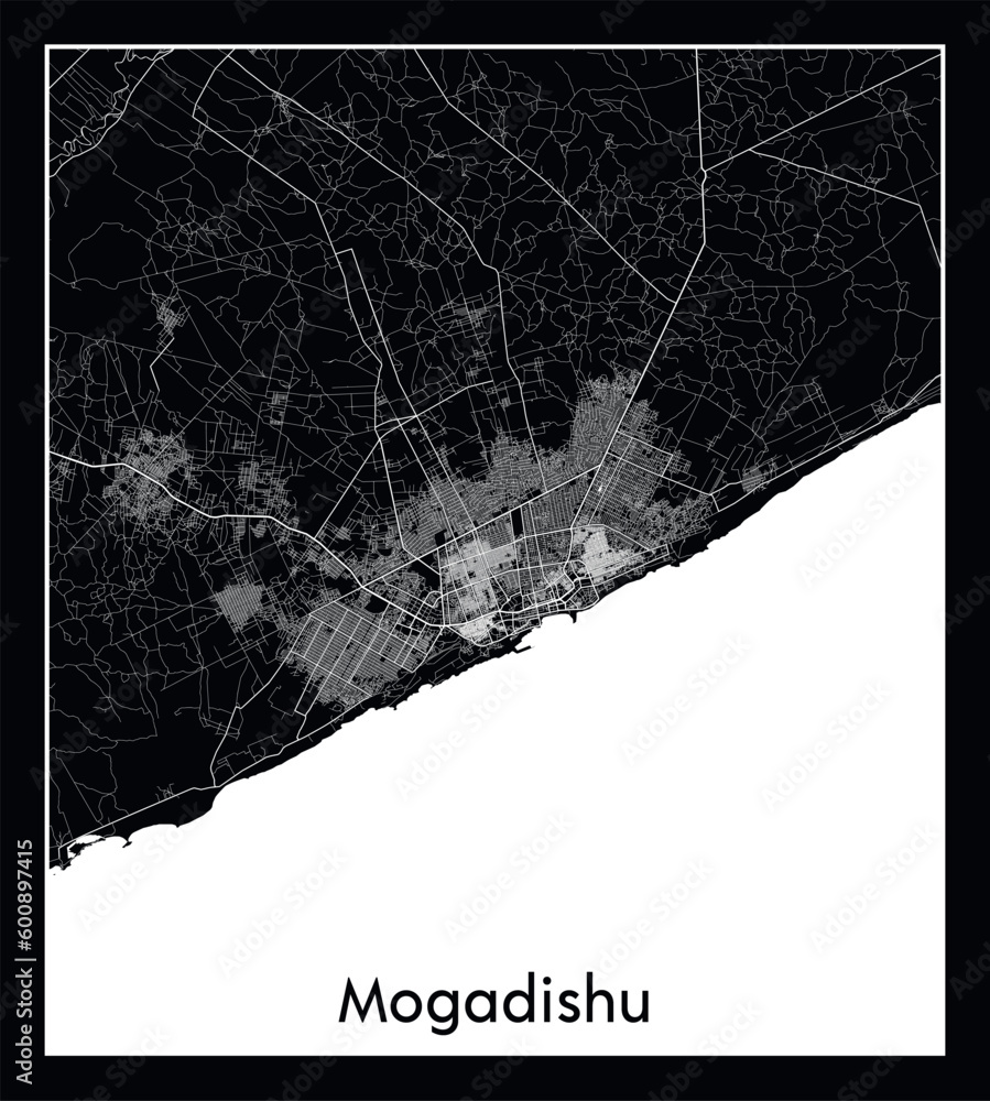 Minimal City Map Of Mogadishu Somalia Africa Stock Vector Adobe Stock   1000 F 600897415 Uv9lO3D04ZCuUYJwNZ6GYU9N6EDq9pRc 