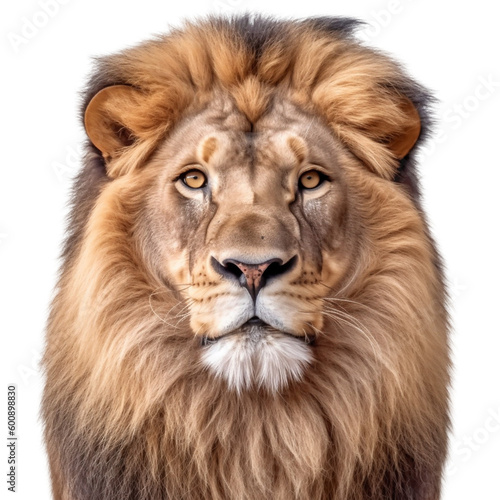 lion face shot isolated on transparent background cutout © Classy designs