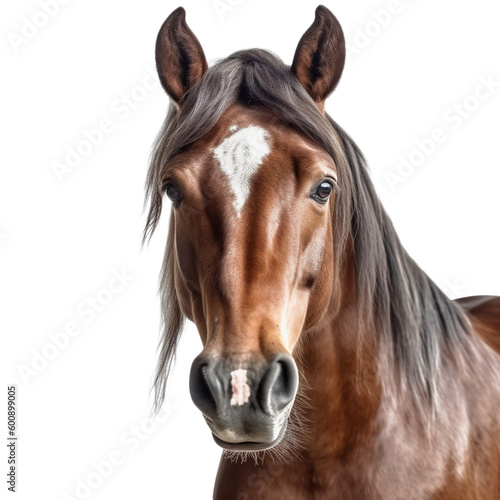 horse face shot isolated on transparent background