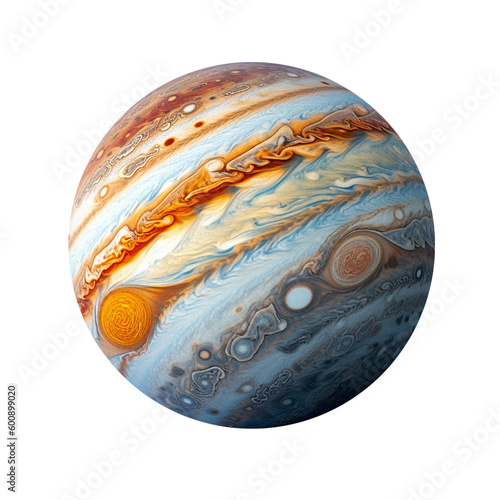 Tablou canvas Jupiter planet isolated on transparent background cutout