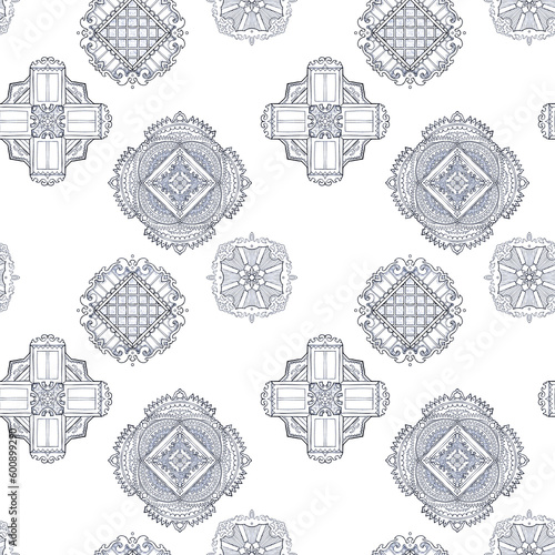 Decorative linear seamless pattern, ornament, small patterns, carved shutter decor