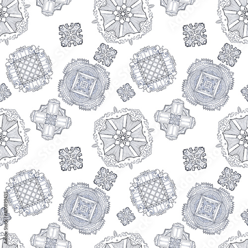 Decorative linear seamless pattern, ornament, small patterns, carved shutter decor