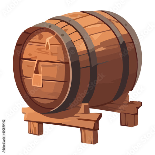 Wooden keg holds liquid for celebration