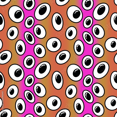 Halloween monsters seamless cartoon eyes pattern for wrapping paper and fabrics and linens and kids clothes print