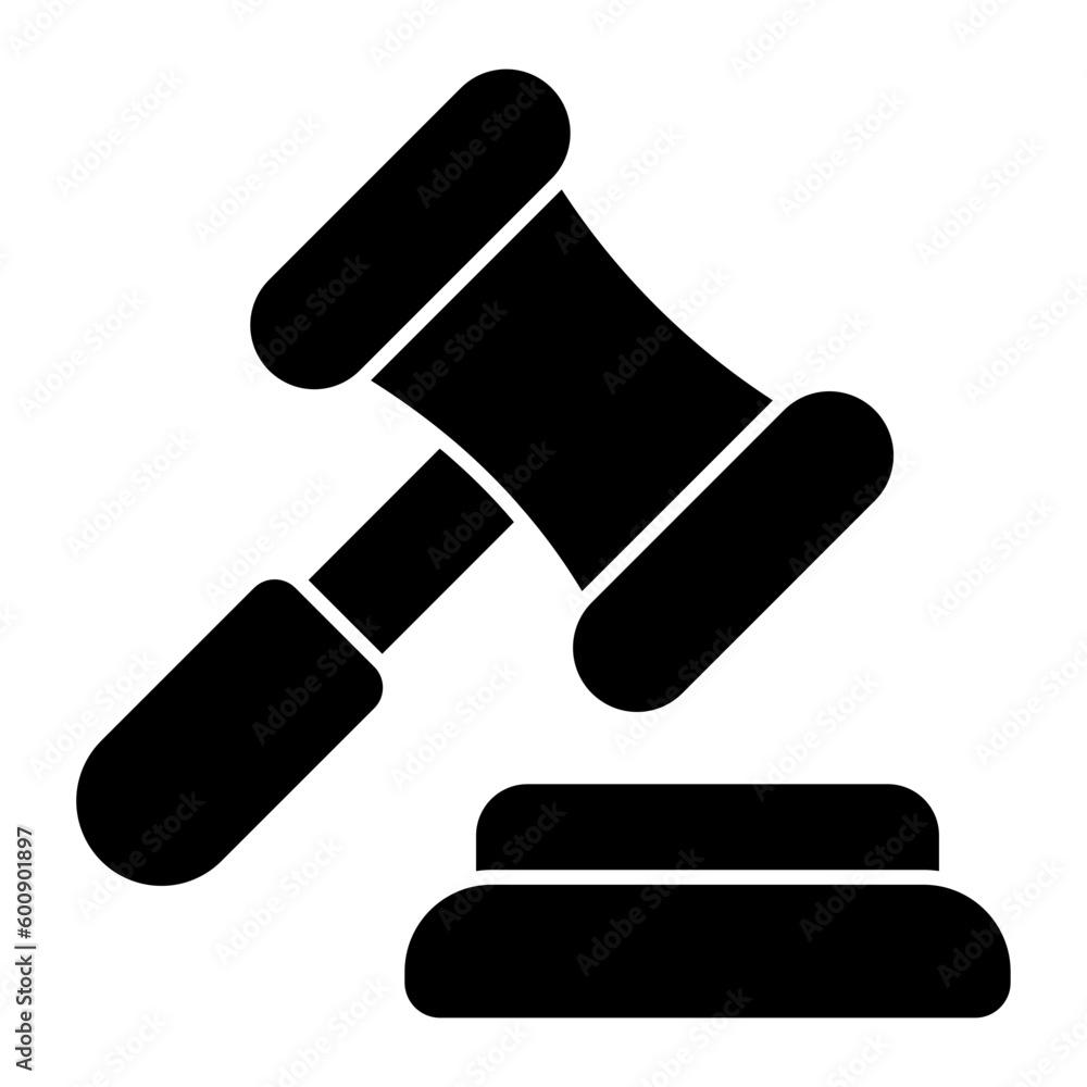 Law Hammer Glyph Icon Law Hammer Glyph Icon