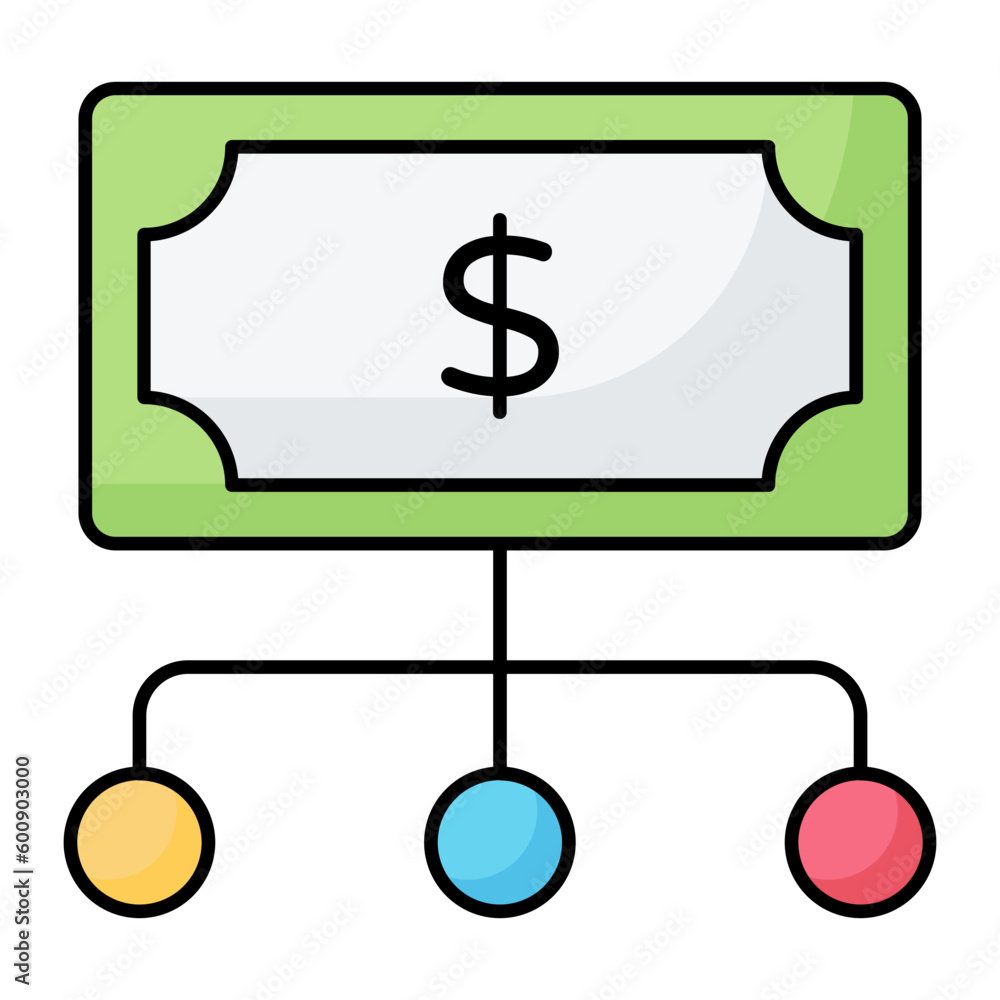 Budgeting Line Color Icon Budgeting Line Color Icon