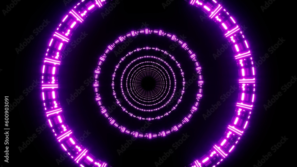 Glowing Circular Cyber Pattern Purple Lights Overlay Endless Background Glowing Circular Cyber Pattern Purple Lights Overlay Endless Background