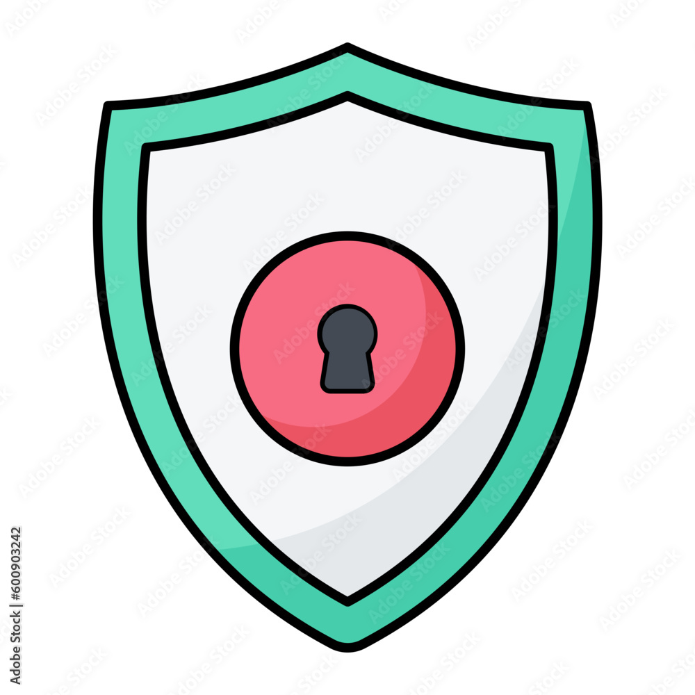 Security Line Color Icon Security Line Color Icon