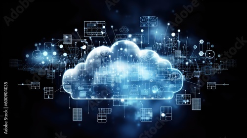 Cloud computing concept, Generative AI, Generative, AI