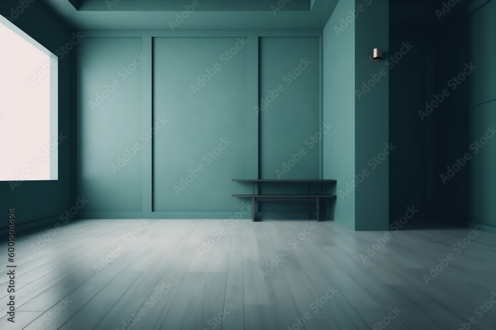Obraz premium floor interior background room blank modern light space wall mockup indoor minimal. Generative AI.