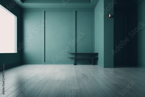 floor interior background room blank modern light space wall mockup indoor minimal. Generative AI.