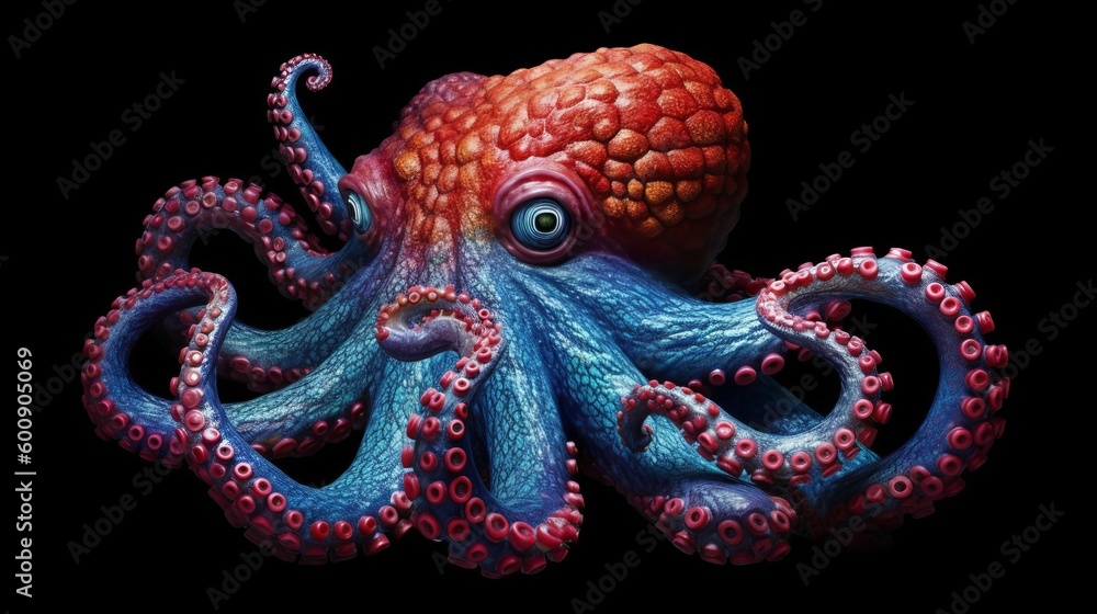 A curious octopus changing shape and color. AI generated A curious octopus changing shape and color. AI generated