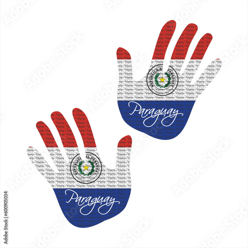 paraguay flag hand vector