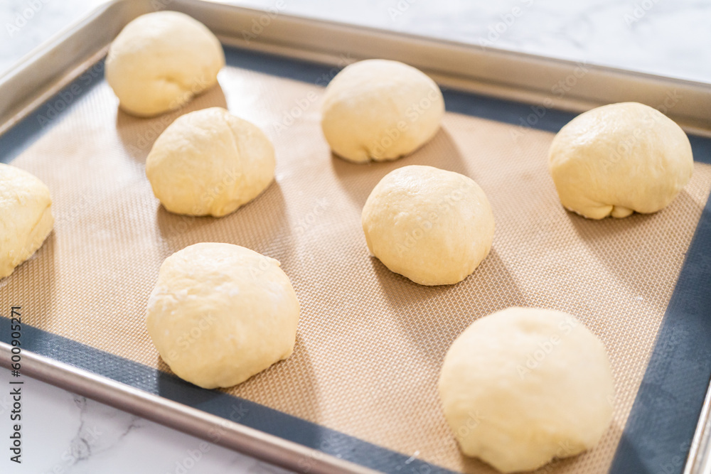 Baking brioche buns Baking brioche buns