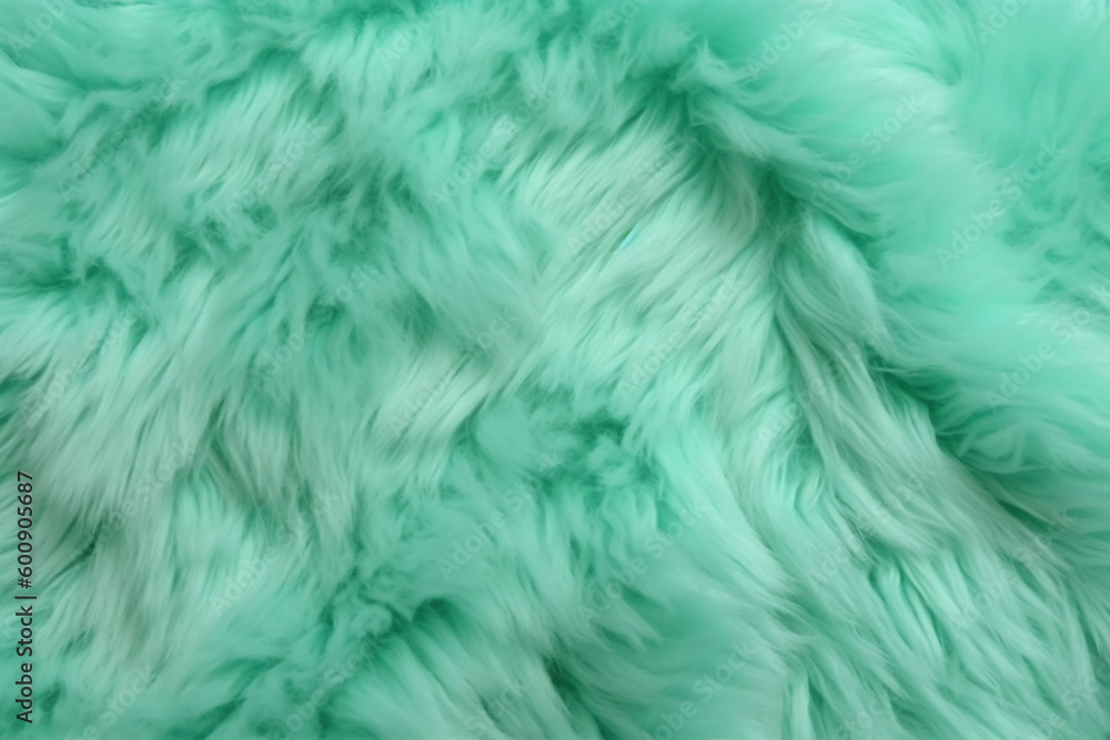 Very peri mint color sheep fur sheepskin rug background Wool texture. AI generative Very peri mint color sheep fur sheepskin rug background Wool texture. AI generative