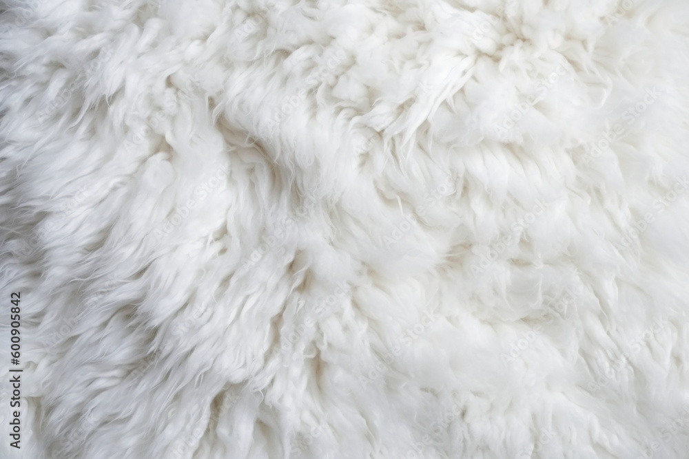 Very peri white color sheep fur sheepskin rug background Wool texture. AI generative Very peri white color sheep fur sheepskin rug background Wool texture. AI generative