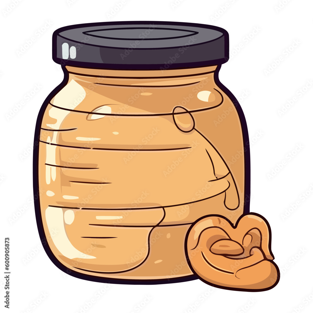 Fresh organic peanut butter in jar Fresh organic peanut butter in jar
