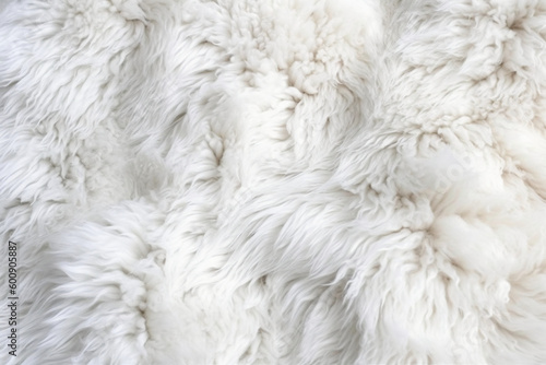 Very peri white color sheep fur sheepskin rug background Wool texture. AI generative