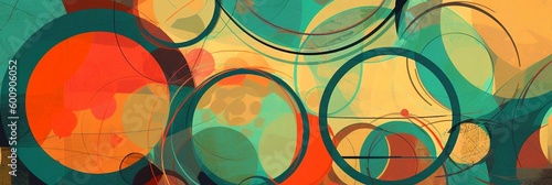 Abstract design of circles of varying colors (generative ai)