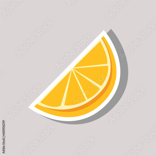 Simple sliced lemon sticker design