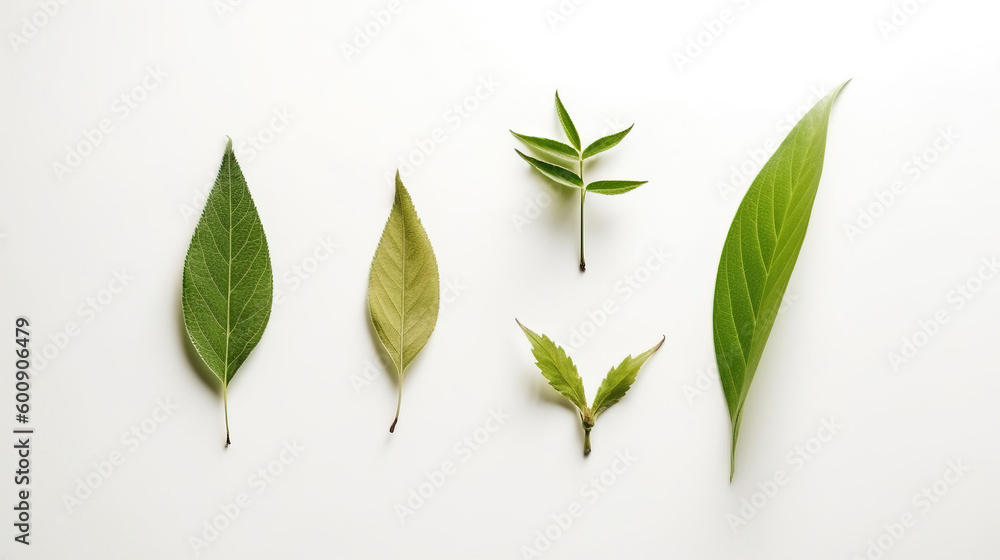 Obraz premium Eco natural element on white background. Generative AI.